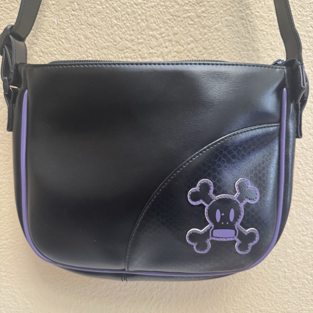 Paul Frank Skurvy Skull Julius Monkey Y2K 2008 10"X 7.5" Black Bag RARE